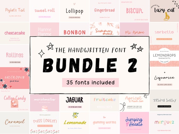 The Handwritten Font Bundle | Procreate Fonts | Goodnotes Fonts | Planner Fonts | Handwriting Font | Canva | Corjl Fonts | Cricut Fonts |