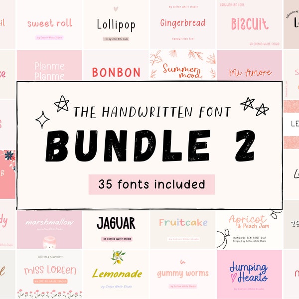 Das handgeschriebene Schriften-Bundle | Procreate Schriftarten | Goodnotes-Schriftarten | Planer Schriftarten | Handschrift Schriftart | Leinwand | Corjl Schriftarten | Cricut Schriftarten |