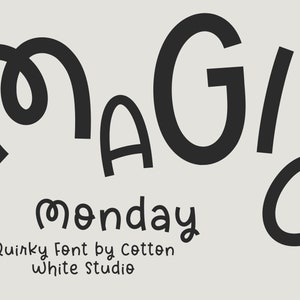 Magic Monday Cute Font, Fun Font, Quirky Font, Handwritten Font, Playful Font, Procreate Fonts, Craft Fonts, Quirky Font, Kids Font, baby