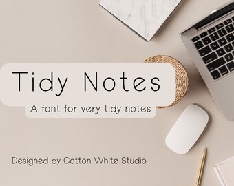 Tidy Notes Handwritten Font | Goodnotes Fonts | Canva Fonts | Procreate Fonts | Cute Fonts | Planner Fonts | Handwritten | Digital Notes