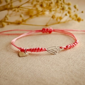 Sterling Silver Angel Wing Bracelet: Custom Initial Charm, Protection Jewelry