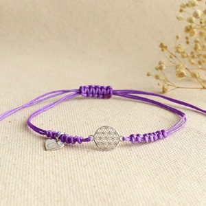 Flower of Life Sterling Silver Bracelet: Personalized Initial, Spiritual Jewelry