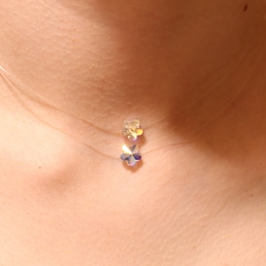 Invisible Necklace - Illusion Necklace - Flower Floating  Necklace - Ghost Chain - Fishing Line Necklace - Bride necklace