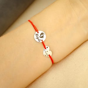 Pulsera de plata con nombre y fecha personalizados para mujeres, niñas y damas de honor, joyería con disco de letra personalizado