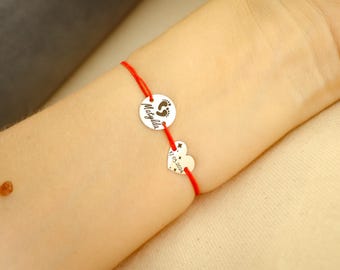 Flores Bracciale con targhetta personalizzata con nome, incidi il tuo nome. Argento 925/1000