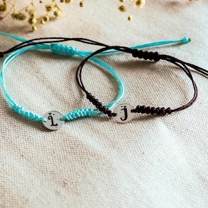 Pulsera de plata con inicial personalizada para mujer, joyería con disco de letra personalizada