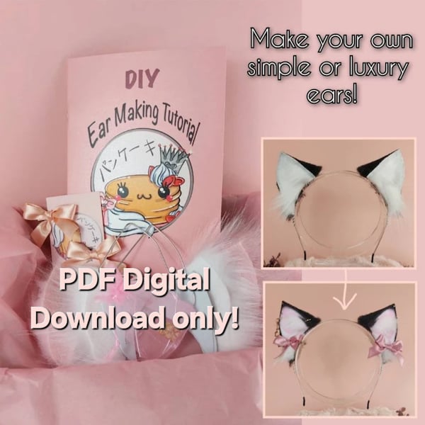 PDF digital download DIY fur ear headband making tutorial