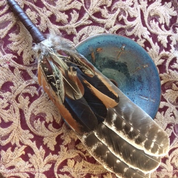 Ceremonial Smudge Feather Fan