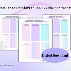Resilience Reinforcer: Trauma Healing Toolkit, Somatic Experiencing & Trauma Chart, PTSD, Anxiety, Calming Tools, Nervous System Regulation