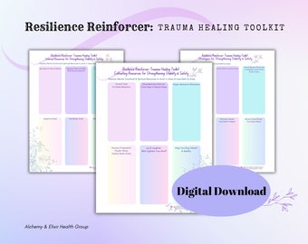 Resilience Reinforcer: Trauma Healing Toolkit, Somatic Experiencing & Trauma Chart, PTSD, Anxiety, Calming Tools, Nervous System Regulation