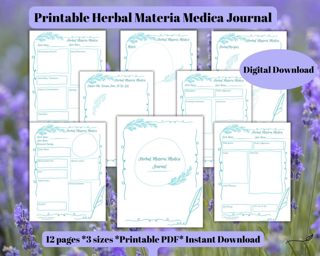 Herbal Materia Medica Journal: Printable, Fillable Worksheets and ...