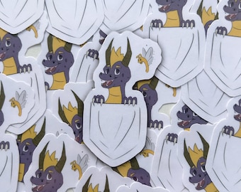 Small Pocket Spyro Dragon Sticker for Water Bottle, Laptop, notebook