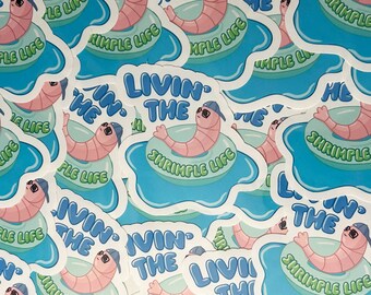 Shrimp Floating Pool Toy Tube Simple Life Vinyl Water Resistant Sticker
