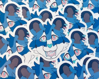 Hypnosis Furry Cat Hypno Drooling Stickers for Laptop,  Notebook, Water Bottle