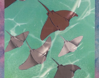 Cownose Ray Swimming Print 8.5"x11"