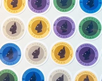 Furry Animal Warrior Cats  Clan Pride Sticker 2.5" x 2.5" for Water Bottle, Notebook, Laptop