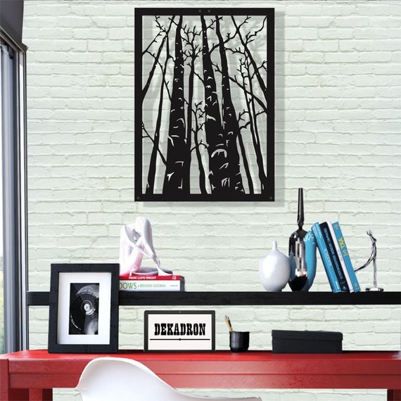 Metal Wall Art Metal Forest Wall Art Metal Wall Decor Home Etsy