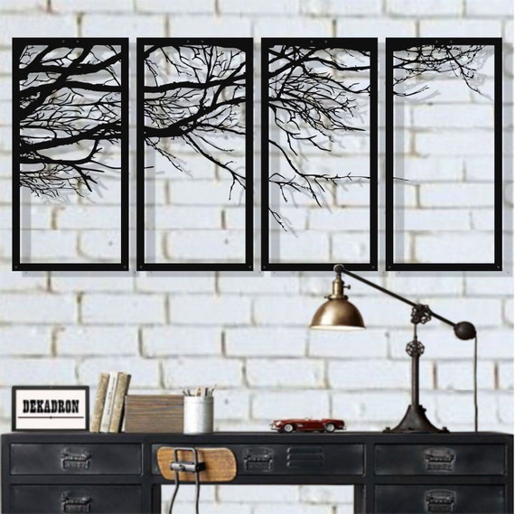 Tree Of Life 4 Pieces Metal Wall Art Metal Tree Wall Art Etsy