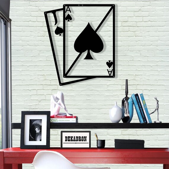 Metal Wall Art Metal Black Jack Decor Metal Wall Decor Office Etsy