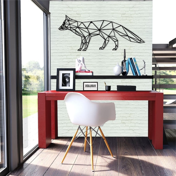 Métal Wall Art-géométrique Fox - mur 3D Silhouette métal Wall Decor ... Métal Wall Art-géométrique Fox - mur 3D Silhouette métal Wall Decor ...
