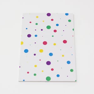 A6 Notebook - Bright Dots Design - Lined Pages From Recycled Paper