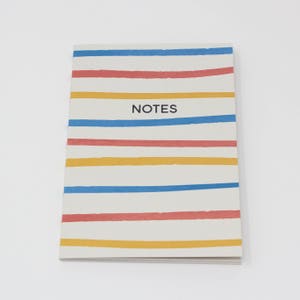 A6 Notebook - Watercolour Lines Design - Lined Pages From Recycled Paper