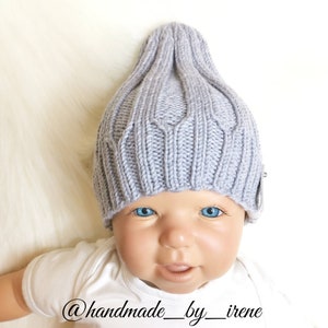Gorro de arrastão cinza Babyhat de cano alto