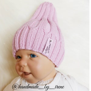 Rosa and blue Babyhat hightop beanie trawler beanie