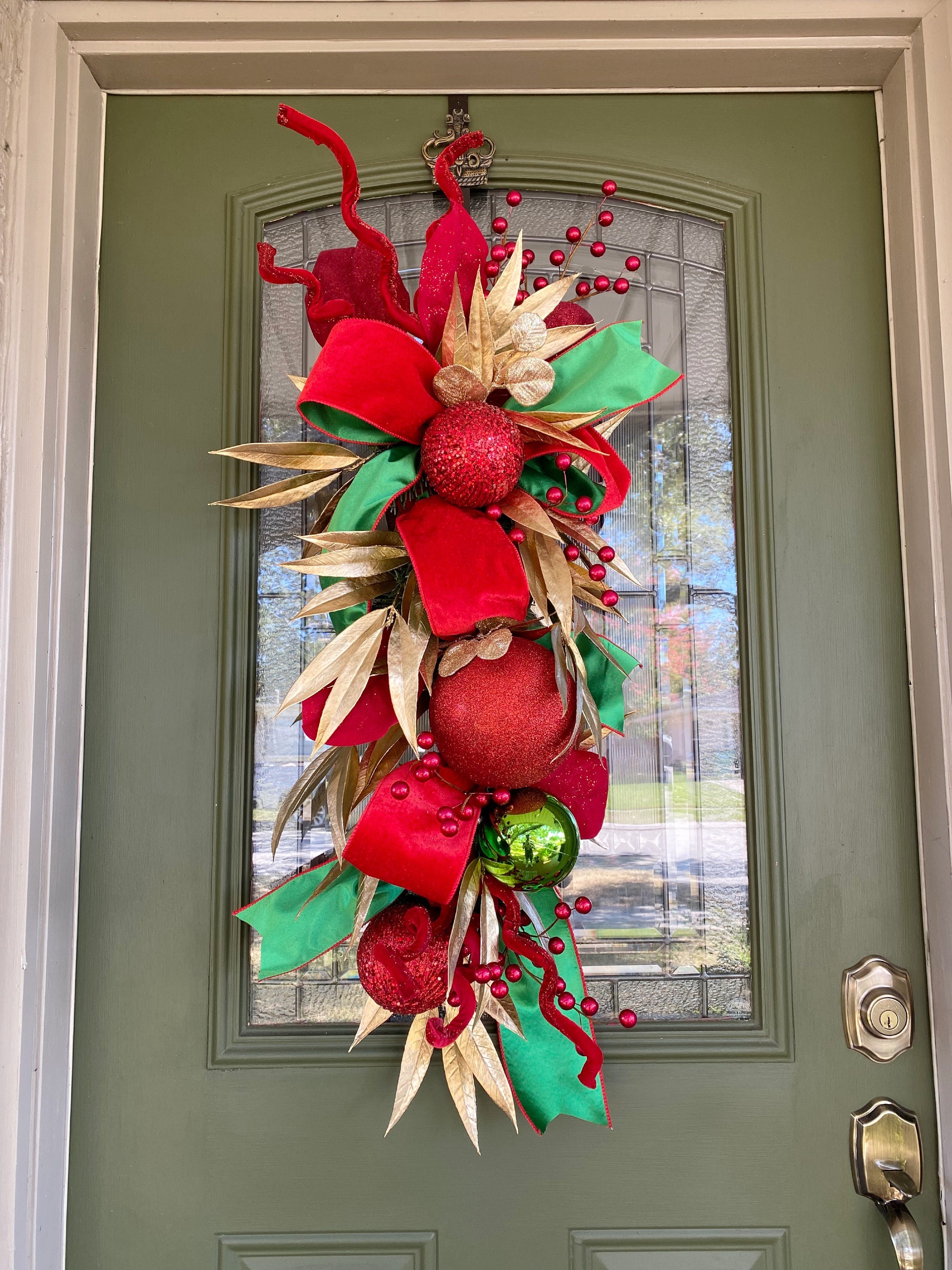 Traditional Christmas Swag Christmas Swag Luxury Holiday Swag Christmas Swag for Front Door Etsy