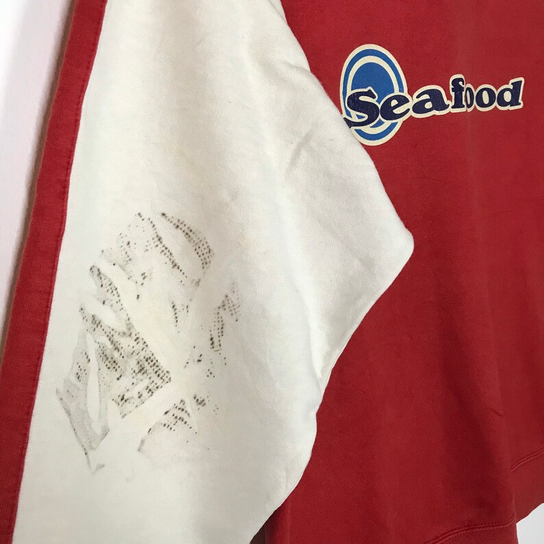 Vintage 90s Seafood Surfboard Smallpony Colourblok Sweatshirt