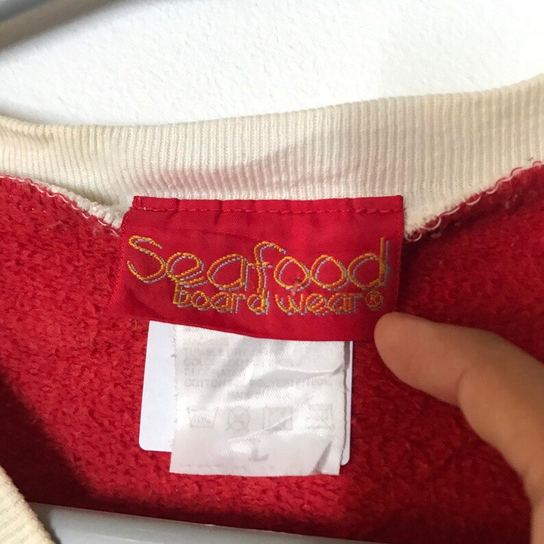 Vintage 90s Seafood Surfboard Smallpony Colourblok Sweatshirt