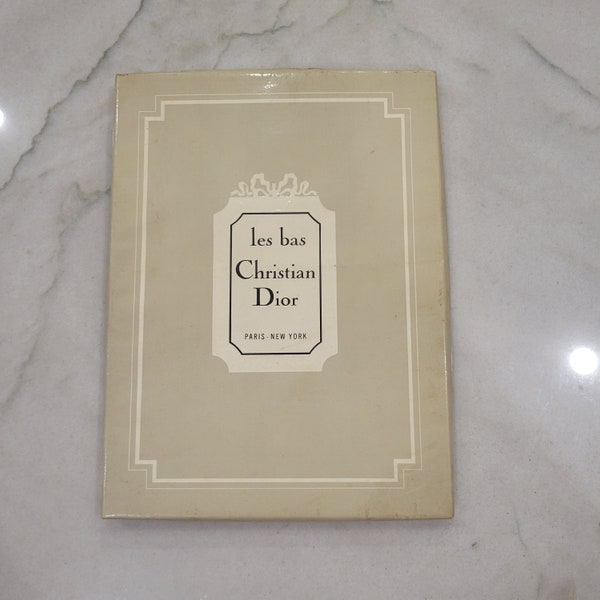 2 Pair Vintage Christian Dior Les Bas Nylons Stockings 1 box Sz 10'' Ultra Dior Diorella 1960's or 50's RN13857