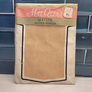 Vintage May Queen Glitter seamless 100% Antron Nylon Stockings