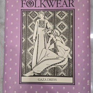 Folkwear Sewing Pattern 101 Gaza Dress with Embroidery 1982