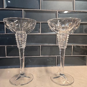 1990s Waterford Crystal Marquis Gemini Candel Holders