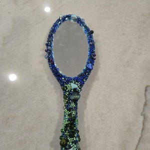 Magical Mermaids Mirror Embellished with vintage and modern beadwork