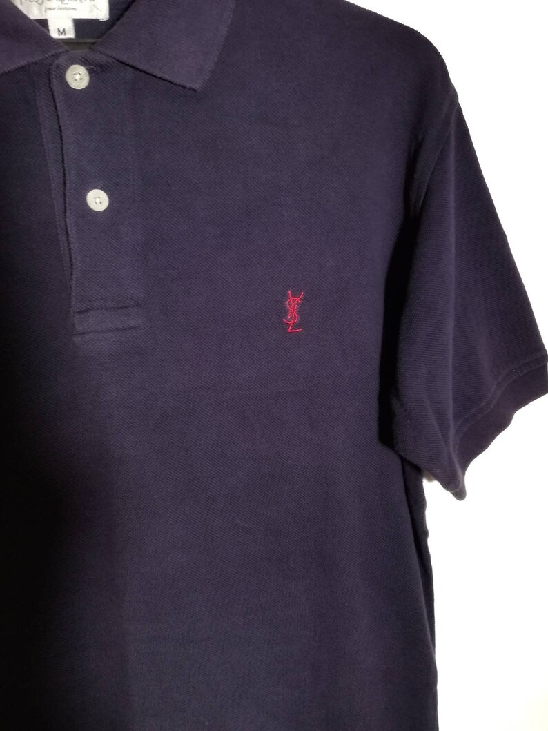 Vintage Yves Saint Laurent Polo T Shirt Small Logo YSL Etsy