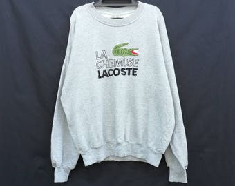 Rare!!! Vintage Chemise Lacoste Sweatshirt Big Logo Embroidery Spellout