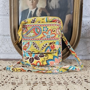 80&#39;s-90&#39;s Small Vera Bradley Colorful Multiple Pockets Shoulder Purse Quilted Crossbody Bag