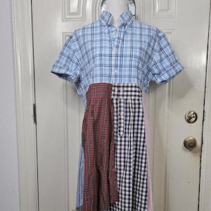 Upcycled Men&#39;s Dress Shirts, Women&#39;s Shirt Sleeve Handmade Vest Sz L