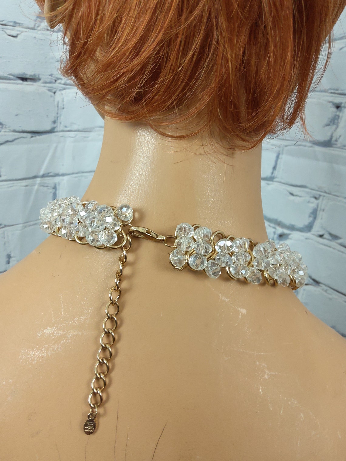 90's2000's Faux Crystal Elegant Necklace Dangle Etsy