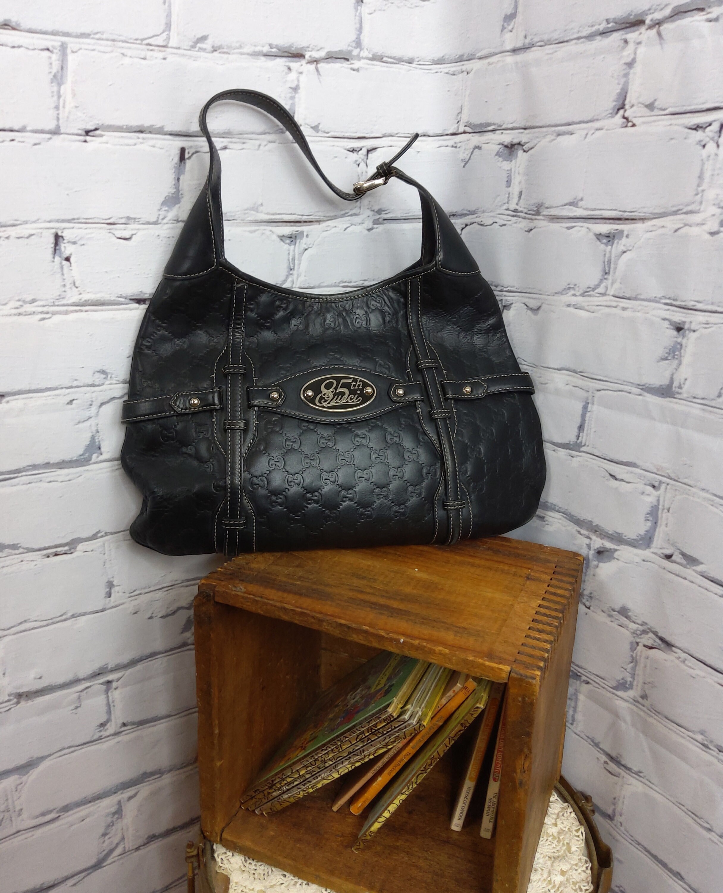 Gucci Black Guccissima Leather Large Horsebit Hobo Gucci