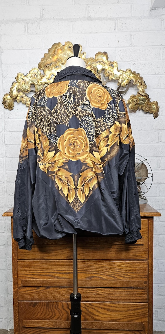 1980's Rich Black & Gold Track Blazer/Jacket Casu… - image 5