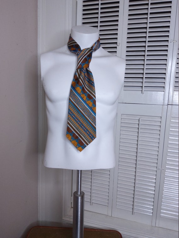 70's-80's Men's Colorful Tie Vintage Striped Tie b