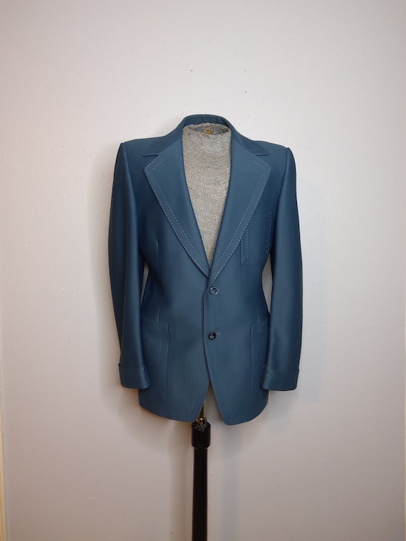 Men's 70's-80's Blue Suit Jacket