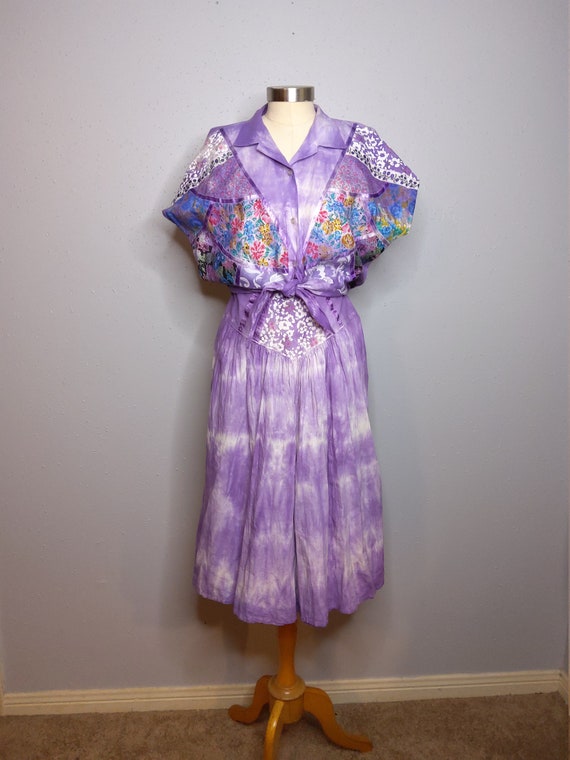 80's Two Piece Tye-Dye Summer Culott Set