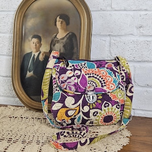80's-90's Vera Bradley Colorful Multiple Pockets Shoulder Purse Quilted Crossbody Bag