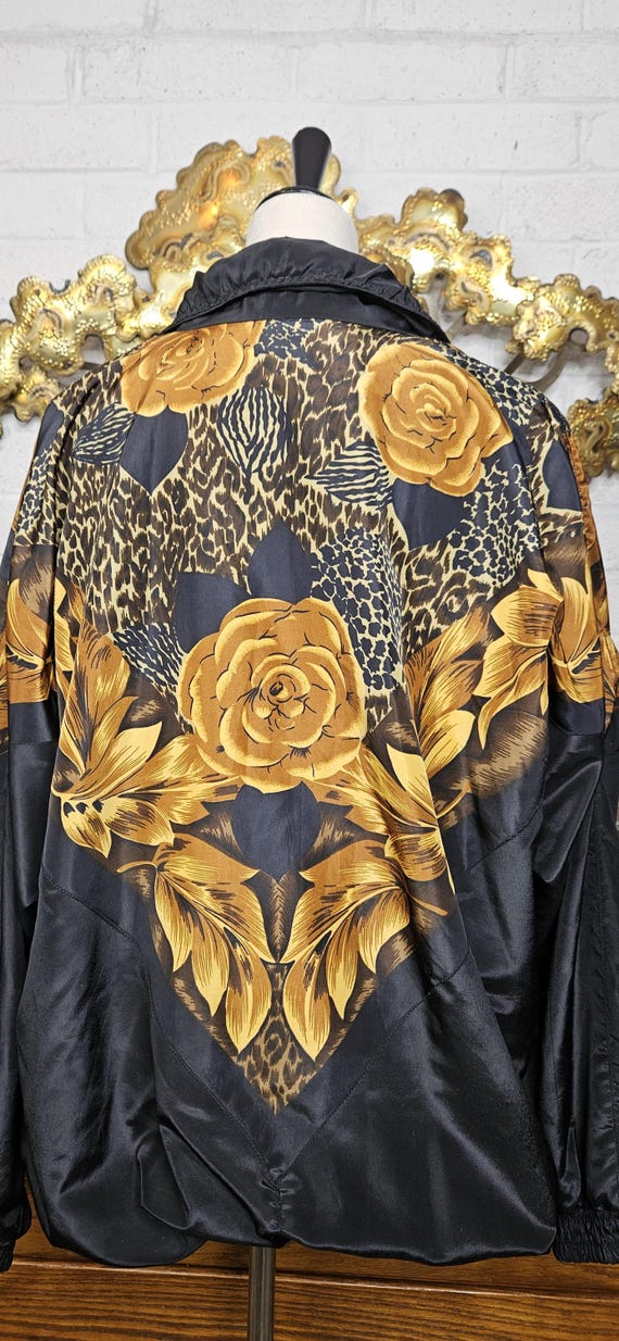 1980's Rich Black & Gold Track Blazer/Jacket Casu… - image 6