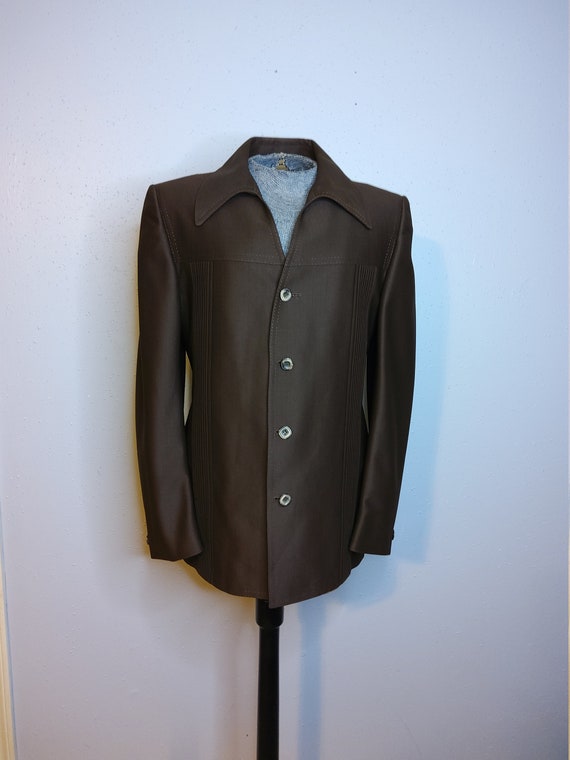 Men's Vintage 70's Deep Brown Suit Jacket