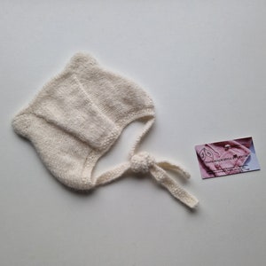 Chapeau de bébé tricoté/ bonnet dours en peluche/tenue de retour à la maison/gif pour une fille/cadeau pour un garçon/casquette en laine mérinos/accessoires dalpaga moelleux/mignon/agréable image 4